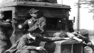 German soldiers of 512th Tank Destroyer Battalion under Lt. Albert Ernst...HD Stock Footage