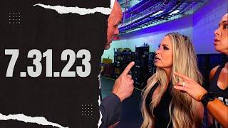 WWE RAW - 07.31.23 - Trish Stratus, Adam Pearce, Zoey Stark Backstage Segment