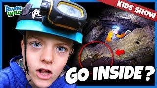 Kids explore CAVES with waterfalls, slides and CAVE CRICKETS?!! | River and Wilder Show