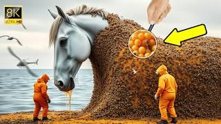 White HORSE Covered in Millions of  Barnacles & Parasites Bee Saved by Heroic Rescue Team rescue.