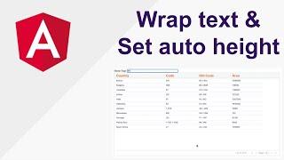 Wrap text and set auto height of fields in Angular AG grid