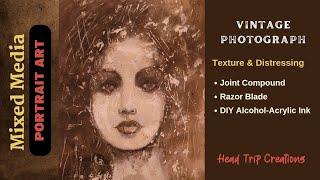 How To Create A Distressed, Aged Effect With Joint Compound, Blade & Ink