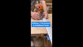 Adding a v-bit groove to breadboard ends #woodworking #woodworkingtools #furnituredesign