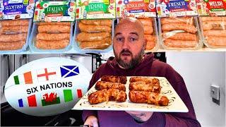 TRYING ALL THE NEW SIX NATIONS SAUSAGES FROM ALDI - Which is best ???