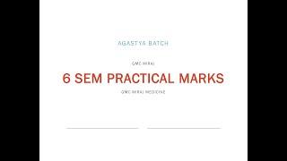 Internal Exam 6th Sem Practical AGASTYA BATCH GMC MIRAJ