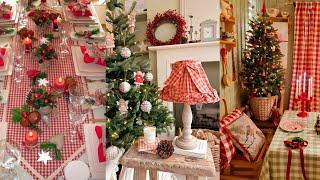 VINTAGE GINGHAM CHRISTMAS DECORATION IDEAS: For a Stylish & Holiday Functional Look | Cottage Style