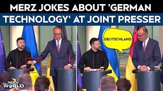 German Chancellor Friedrich Merz Jokes About 'German Technology' At Zelensky Press Event