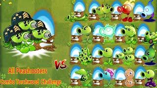 PvZ 2 Challenge - Mega Gatling PEA & Torchwood VS All Pea Plants - Which Team Plant Will Win ？