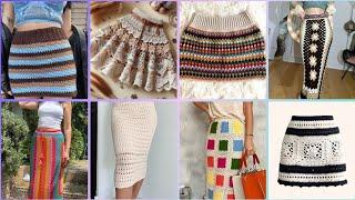 Very Attractive & Trendy Crochet Long Skirts Designs Ideas #2024