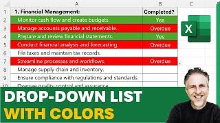 Excel Drop Down List With Colors (Including Color Entire Row Based on Drop Down)