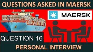 Maersk Personal Interview Questions Asked || Merchant Navy Placement Question 16 ||Marine RedFox