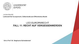 LEO-Repetitorium Europarecht – Fall 11: Recht auf Vergessenwerden