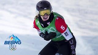 Raw sound: Lindsey Jacobellis' gold medal moment as she experienced it | 2022 Winter Olympics