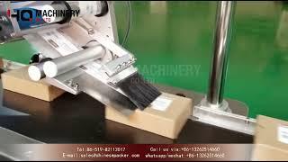 Auto flat surface label applicator for box carton|YQ machinery top side sticker labeling machine