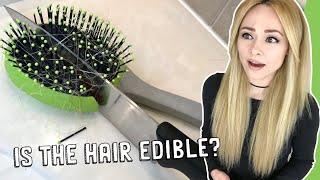 Making a CAKE of a Hairbrush with 100% Edible Hair