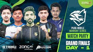 [ WATCH PARTY ] Zong Manhunt Series PUBGM Grand Finals | Day 1 ft. #i8 #52 #drs #a1tmt @ZongOfficial