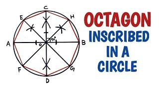 How to draw a regular octagon inscribed in a circle
