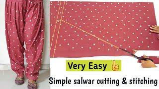 Very Easy Salwar Cutting and Stitching Step by Step/Simple Salwar Cutting & Stitching for beginners