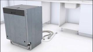 BOSCH fully integrated dishwasher installation animation in 6 steps