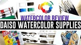 Review & Demo - Daiso Watercolor Supplies 