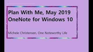 Plan With Me, May 2019, OneNote