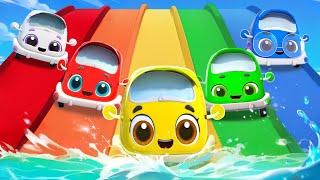 Five Little Cars Go Swimming | Learn Colors | Kids Cartoon | Funny Kids Songs | Cartoons | BabyBus