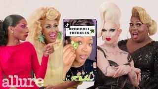 Sasha Velour, Jaida Essence Hall, Priyanka & Latrice Royale React to TikTok Trends | Allure