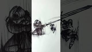 Speed Drawing Stick-man Trunks Vs Android ?//#anime #drawing #shorts