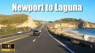 Pacific Coast Highway (PCH) - Newport Beach to Laguna Beach - 4K Driving Tour