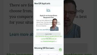 Income driven payment applications DISABLED on studentaid.gov!