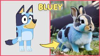 BLUEY Characters As BABY RABBIT  | BLUEY Season 3 | Guess the BLUEY Characters By Their Voice ️