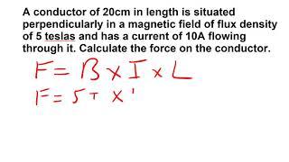 Force on a current carrying conductor calculation