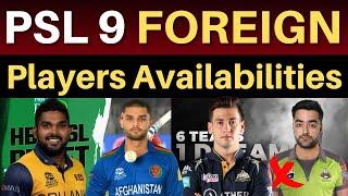 PSL 9  All Teams Foreign Players Availabilities | PSL 2024 Mini Draft | Pakistan Super League