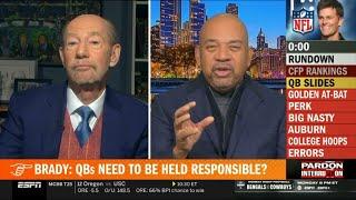 Pardon the Interruption | Michael Wilbon reacts to Tom Brady: QBs need to be held responsible?