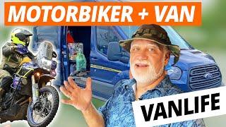 Adventure BIKER and VANLIFER travels the USA with van conversion + Tenere 700 bike #vanlife #tenere