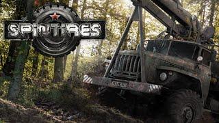 Spintires: Как поставить прицеп на колёса, прицепить прицеп и загрузить лес.