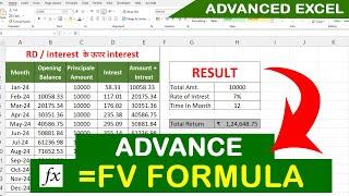 How to use FV formula to calculate Future Value  Ms excel tutorial