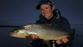 Fly Fishing a Flooded River Mouth at Night for Brown Trout