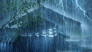 Fall Asleep Fast on Stormy Night | Terrible Rainstorm & Powerful Thunder on Tin Roof of Farmhouse
