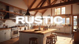 Kitchen Interior Design | Rustic Revival Cozy Farmhouse Cottage Kitchen.