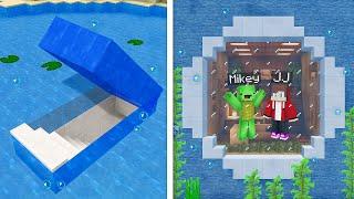 JJ and Mikey Found SECRET UNDERWATER BASE Build Challenge in Minecraft! - Maizen