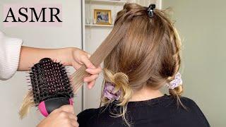 ASMR | FRIEND IS STYLING MY HAIR WITH REVLON AIR STYLER  (hair play, brushing, styling, no talking)