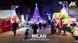 Christmas 2024 in Milan - Christmas Village of Wonders Night Market [4K60]