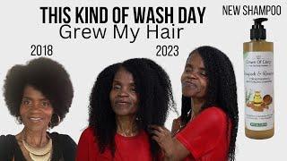 WASH DAY ROUTINE MADE EASY FOR HAIR GROWTH AND LESS TANGLES AND BREAKAGE | NEW SHAMPOO