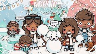 ୭ ˚. A Winter Day in *SWITZERLAND* • Skiing + cozy night ️ || *voiced* || Toca Life World 