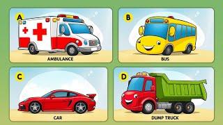 Vehicles ABC Song for Toddlers | Vehicles Alphabet Song | Alphabet Letters | Learn Phonics for Kids