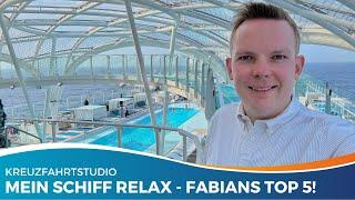 Was sind die Highlights der Mein Schiff Relax? Hier sind Fabians TOP 5 Spots an Bord!