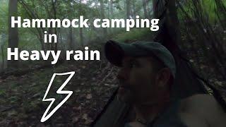 hammock camping in heavy storms with my dog