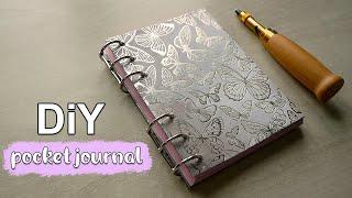 DiY Pocket Bullet Journal ASMR - How to make a notebook with rings