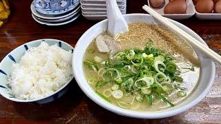 大盛りラーメンに辛子高菜とライス